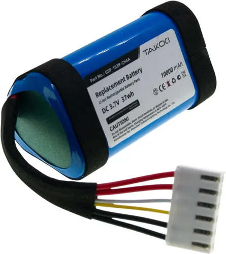 Batería de repuesto compatible con Charge 5, JBLCHARGE5BLUAM, se adapta a la parte número 1AA011NA, GSP-1S3P-CH4A, 3.7V 10000mAh / 37.00Wh