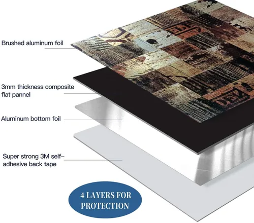 Miniatura 5 de 10 calcomanías de pared de mosaico compuesto de aluminio, impermeables, resistentes al calor, fáciles de cortar, baño/sala de estar/cocina
