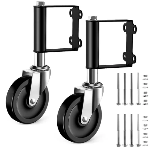 Miniatura 17 de Ronlap Ruedas de Puerta para Puerta de Madera, Rueda de Rodamiento de Puerta con Resorte Cargado para Tubo de Metal Puerta Batiente Rueda de Puerta