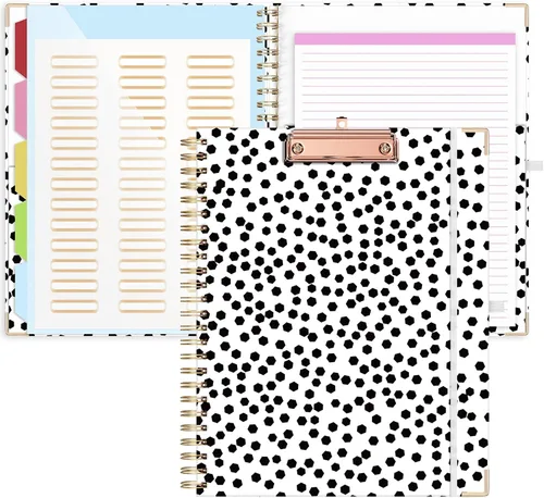 Miniatura 13 de EYROZILL Portapapeles con almacenamiento, portapapeles para tamaño carta, tablero de clip con 5 carpetas y 10 bolsillos, bonito portapapeles