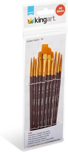 Miniatura 2 de KINGART 10 pinceles de pintura, juego de pinceles de pintura acrílica, pinceles de acuarela, pinceles acrílicos para acuarela al óleo, detalles