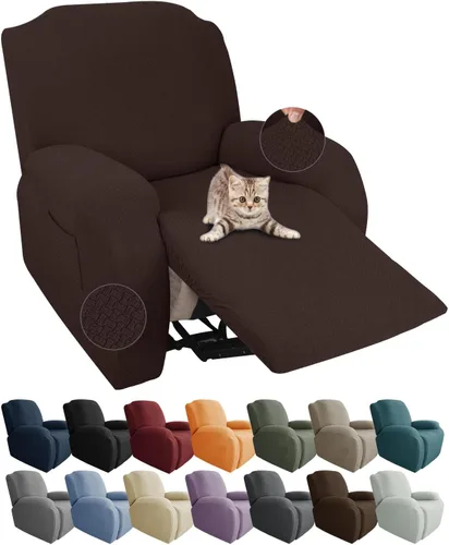 Miniatura 48 de JIVINER Fundas de sofá reclinable de 8 piezas, fundas elásticas de jacquard para sofá reclinable, fundas para sala de estar, protector suave de 3