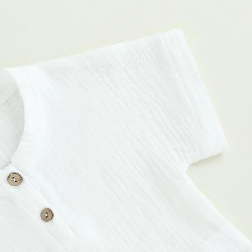 Miniatura 72 de fhutpw Conjunto de 2 piezas de ropa de verano para bebés, camiseta de manga corta, cintura elástica, pantalones cortos para niños pequeños