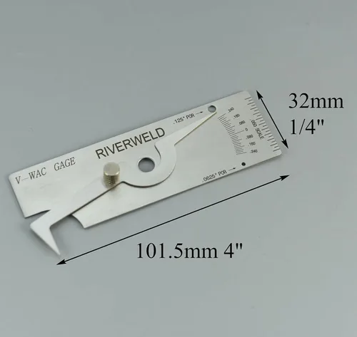 Miniatura 2 de RIVERWELD V-WAC Calibre de soldadura única Medidor de profundidad de hoyo Calibre de soldadura de inspección Calibradores de rosca Medidores