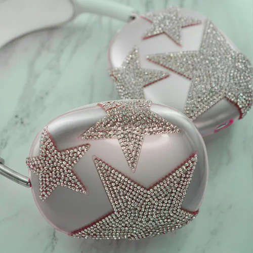 Miniatura 33 de MORWLAT Funda para AirPods Max con Diamantes de Imitación Brillantes Estrellas, Fundas Suaves Bonitas Transparentes y Brillantes para Mujeres