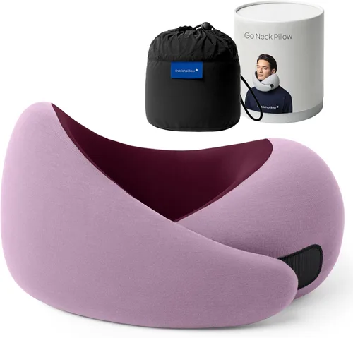 Miniatura 11 de Ostrichpillow Go Almohada Cervical, Almohadas de Viaje para Aviones, Almohada de Viaje de Espuma Viscoelástica Premium, Diseño Ergonómico 360º