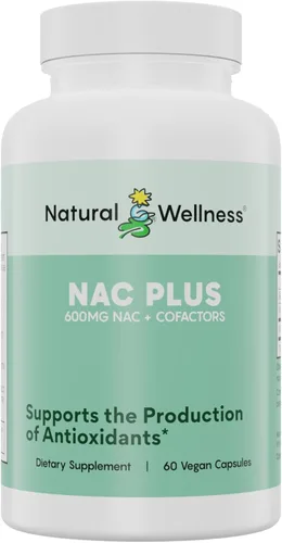Natural Wellness NAC Plus - Suplemento NAC con selenio y molibdeno para desintoxicación hepática, apoyo antioxidante y aumento de glutatión -
