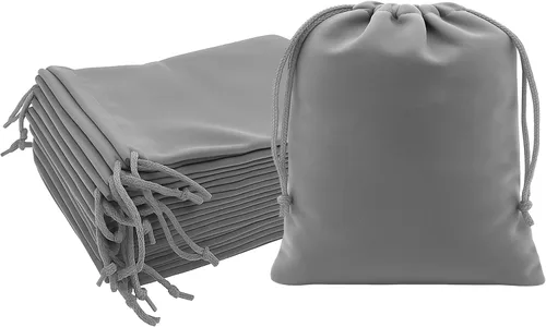 Miniatura 58 de Mandala Crafts Bolsas de terciopelo negro con cordón de 14 x 14 pulgadas, 10 bolsas grandes de terciopelo con cordón a granel para regalos de fiesta
