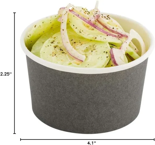 Miniatura 4 de Restaurantware Vasos de papel, 200 recipientes cuadrados desechables de 8 onzas para helado, resistentes a fugas, para alimentos calientes y fríos