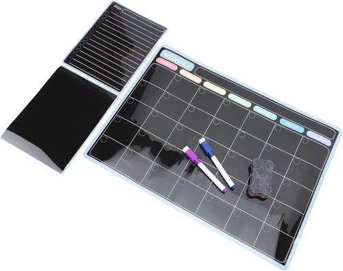 Miniatura 3 de 3 in 1 Magnetic Dry Erase Board Planner Set, with 8 Color Markers, Eraser, for Fridge