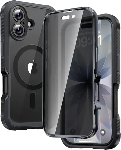 Miniatura 158 de Diaclara - Funda compatible con iPhone 11, carcasa resistente de cuerpo completo con protector de pantalla integrado sensible al tacto y Transparente