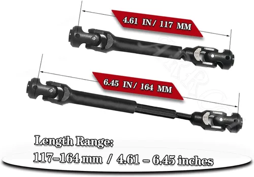 Miniatura 6 de 2 piezas de 4.606-6.457 in de eje de transmisión universal RC actualizaciones para 1/10 Axial SCX10 SCX10-II Redcat D90 Gen7 /Pro RC4WD GEN8 RC