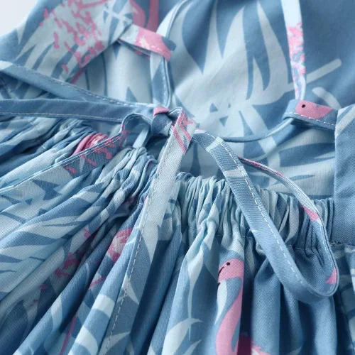 Miniatura 4 de Talla 2 - 12 Vestido floral de algodón sin espalda casual para niñas