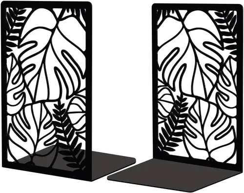 Miniatura 12 de Peacoblue Sujetalibros de Metal para Estantes, Soporte Moderno Decorativo de Servicio Pesado para Libros de Estudio para Oficina, Escritorio