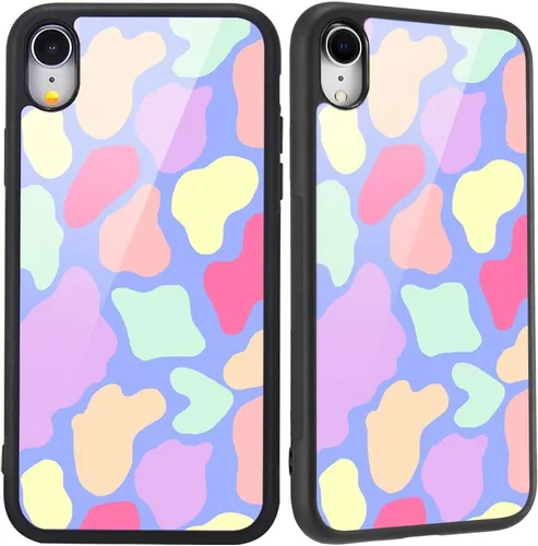 Miniatura 19 de Compatible con iPhone 7/8/SE 2020, cubierta trasera dura con patrón de arte divertido azul divertido lindo para mujeres y niños