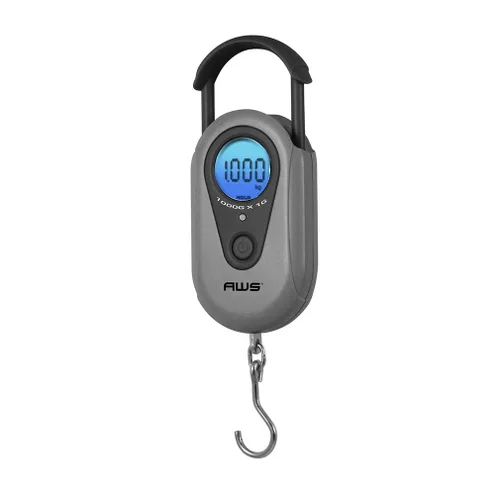 American Weigh Scales Escala colgante digital Mango retráctil, pantalla LCDAMW-SR-1KG1000 x 1G (gris)
