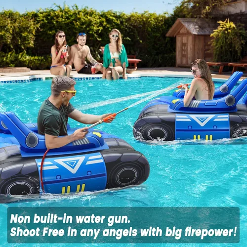 Miniatura 4 de Chariot Flotador inflable grande para piscina para adultos con pistolas de agua de acero inoxidable, flotadores de natación con cañón de agua