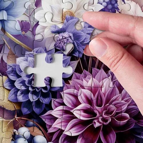 Miniatura 3 de Rompecabezas de libros de flores moradas para adultos, 1000 piezas de naturaleza, hermosas plantas, arte floral, rompecabezas imposible desafiante
