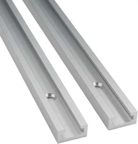 Miniatura 8 de 4 piezas de 11.811 in/12 pulgadas de aluminio deslizantes con tornillos perfil de doble corte universal con agujeros de montaje preperforados