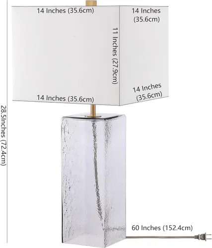 Miniatura 3 de SAFAVIEH Lighting Collection Memris Coastal Contemporary - Lámpara de mesa de cristal gris de 28 pulgadas (bombilla LED incluida)