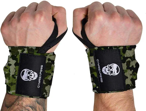 Miniatura 11 de Gymreapers Muñequeras de levantamiento de pesas (aprobadas por IPF) de 18 pulgadas, soporte de muñeca de calidad profesional con lazo para el pulgar