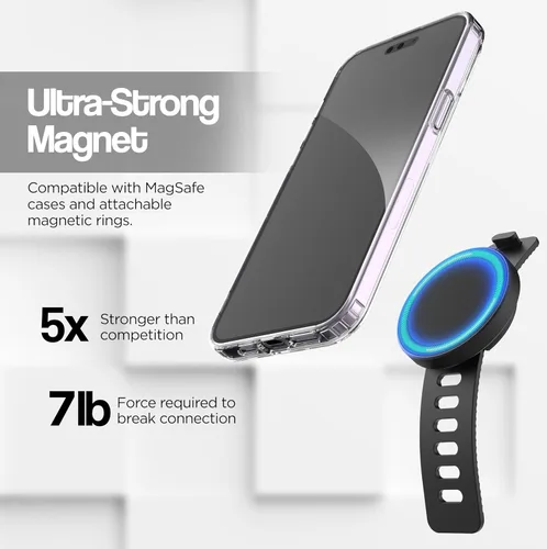 Miniatura 2 de ENCASED Grip-X - Soporte magnético para barra, compatible con MagSafe - Soporte para teléfono para gimnasio, bicicletas de fitness en casa,