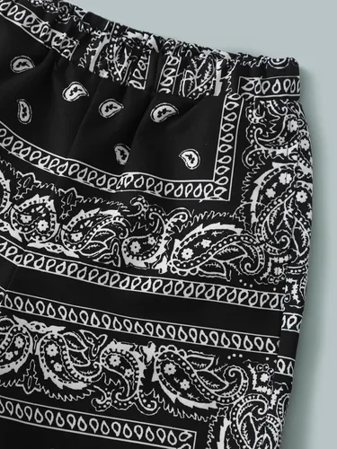 Miniatura 4 de SOLY HUX Boys Boho Paisley Print Short Sleeve T Shirt and Shorts Set 2 Piece Outfits