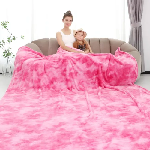 Miniatura 12 de Manta Suave Mantas Ligeras de Forro Polar Manta de Sofá Grande para Cama Queen Manta de teñido anudado