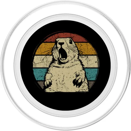 Miniatura 2 de Perro de la pradera vintage para amantes de los perros de la pradera 60s 70s retro PopSockets MagSafe PopGrip para iPhone