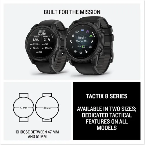 Miniatura 7 de Garmin Tactix 8 - Reloj inteligente con pantalla AMOLED de 1.850 in, linterna incorporada, 16 días de duración de la batería, reloj inteligente