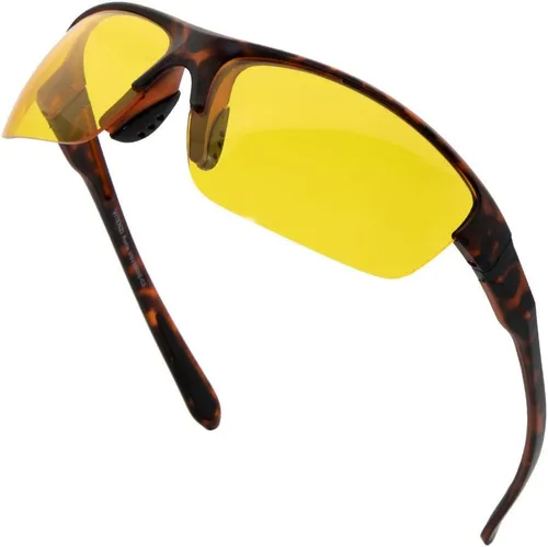 Miniatura 7 de VITENZI Gafas de visión nocturna para hombres y mujeres, antirreflejos, seguridad para conducción nocturna, lentes de sol tintados amarillos HD Roma