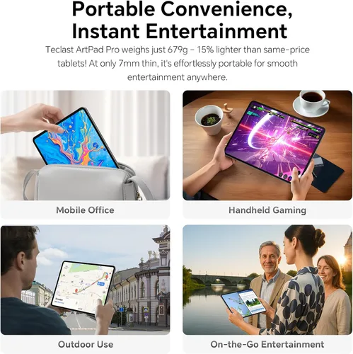 Miniatura 7 de TECLAST Artpadpro Tablet Android 15, pantalla de 12.7” 2176x1600, 20GB+256GB, Gemini Ai, 10000mAh+carga rápida de 30W, tablet de 13 pulgadas