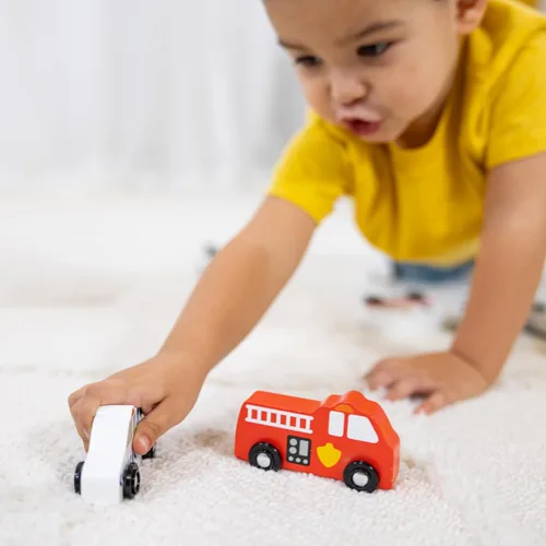 Miniatura 5 de Melissa & Doug - Juego de vehículos de madera en bandeja de madera (9 piezas)