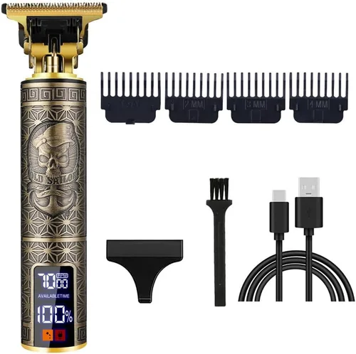 Miniatura 61 de Cortadora de pelo profesional para hombres y mujeres, inalámbrica, recargable, recortadora de pelo, kit de aseo de corte de cuerpo de metal