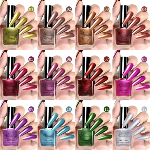 Miniatura 4 de Esmalte de uñas metálico con efecto espejo metálico, de secado rápido, de larga duración, acabado cromado brillante, manicura para bricolaje