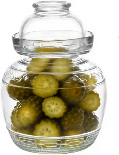 Tarro de fermentación de vidrio, tarro de pepinillo de 2.5 L con tapa de sello de agua, kit de fermentación kit de fermentación para encurtidos,