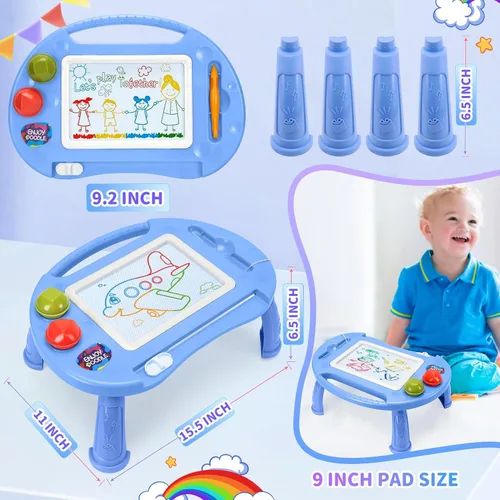 Miniatura 5 de Juguetes para niños pequeños, juguetes para niños de 1 a 2 años, tablero de dibujo magnético, tablero de garabatos borrable para niños, juguetes