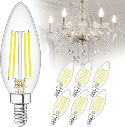 Miniatura 19 de winshine E12 Candelabra LED Bulbs Dimmable 2700K Warm White 60W Equivalent, Energy Efficient 4W, Type B Light Bulb for Chandelier, C35 Ceiling Fan