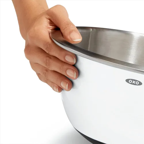 Miniatura 8 de OXO Good Grips, juego de 3 tazones para mezclar de acero inoxidable Blanco