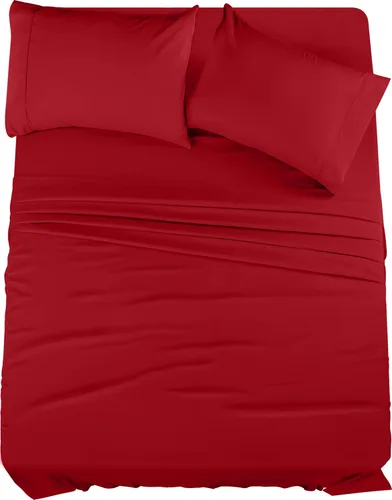 Miniatura 30 de Juego de sábanas King de Utopia Bedding – 4 piezas de sábanas para cama tamaño King, microfibra suave y transpirable, incluye 1 sábana bajera, 1