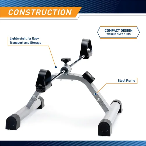 Miniatura 7 de Marcy Miniciciclo de ejercicio de piernas y brazos con pedal para debajo del escritorio, con resistencia magnética ajustable, fisioterapia, Negro