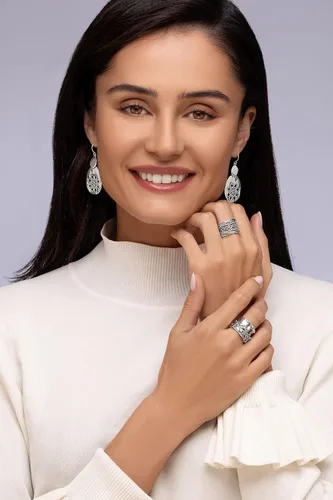 Miniatura 4 de JEAN RACHEL JEWELRY Anillo giratorio de plata de ley 925 para mujeres y hombres, banda de encaje llamativo, oxidado, estilo vintage, hipoalergénico