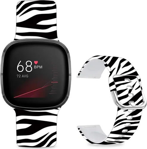 Miniatura 13 de Correas de reloj de dibujos animados con estampado floral compatibles con Fitbit Versa 4/Versa 3/Fitbit Sense 2/Sense Band de silicona suave