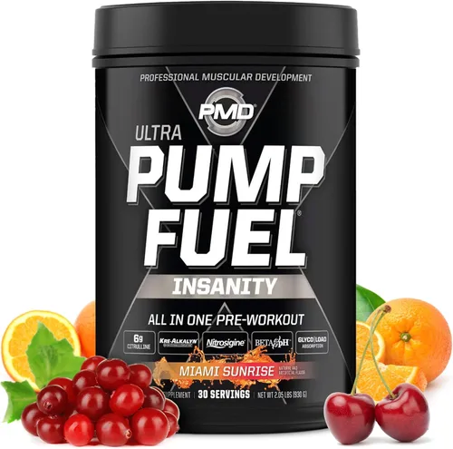 Miniatura 17 de PMD Sports Pump Fuel Ultra Insanity - Polvo de preentrenamiento premium y bomba muscular, mayor enfoque, resistencia y recuperación, creatina Mango