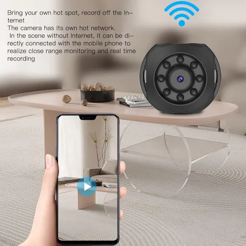 Miniatura 2 de Pomya Mini cámara 1080P con noche IR, reloj en tiempo real Hotspot, mini cámara de video USB para interior, exterior, tienda, oficina