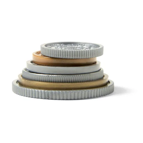 Miniatura 4 de hand2mind Juego surtido de monedas de dinero falsas, monedas falsas detalladas, dinero de utilería, dinero de juguete, dinero de juego para niños
