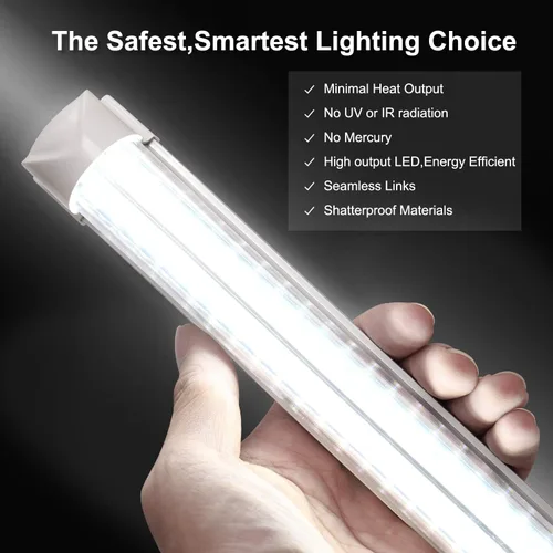 Miniatura 8 de Tubo de luz LED de 8 pies, tubos LED integrados T8, 72 W, 7200 lm, 6000 K, blanco frío, cubierta transparente, luz de tubo en forma de V de doble