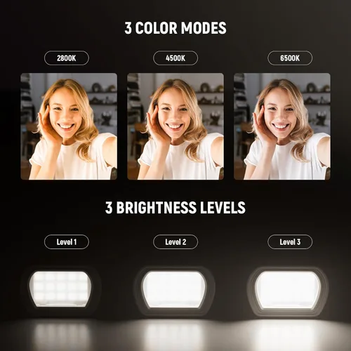 Miniatura 2 de NEEWER Basics - Paquete de 2 luces auxiliares magnéticas compatibles con DJI OSMO Pocket 3 Gimbal Camera Creator Combo, USB C recargable, accesorio