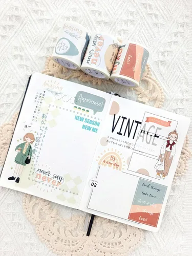Miniatura 7 de WT Juego de Pegatinas de Cinta Washi Motivacionales, 3 Rollos, Diseños Originales, Pegatinas de Palabras Inspiracionales con Marco, Cinta Decorativa