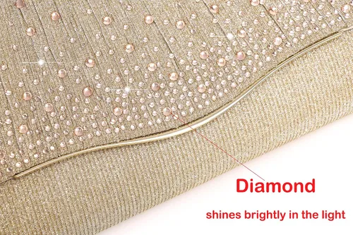 Miniatura 6 de MUDUO Monederos de mano con diamantes de imitación para mujer, monederos y bolsos formales de boda, fiesta, graduación, bolsas de dinero, regalo